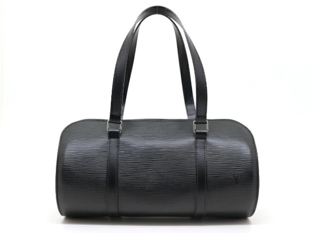 LOUIS VUITTON Soufflot Handbag Epi Noir Black